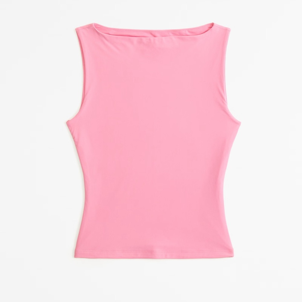 Abercrombie Soft Matte Seamless Slash Top Pink Small NWT